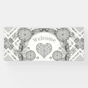 Banderoles Céramique gris dentelle
