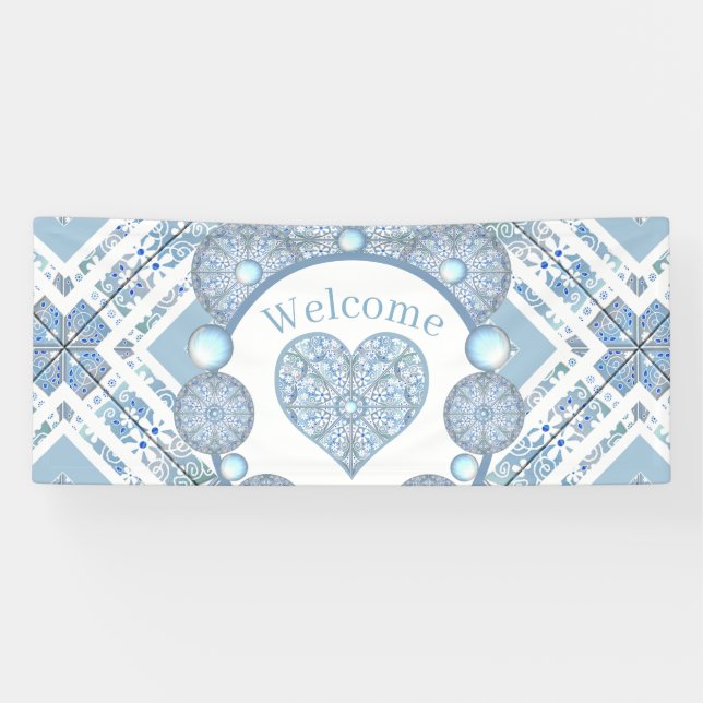 Banderoles Céramique Lace Bleu clair (Horizontal)