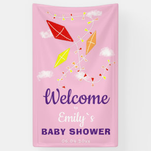 Banderoles Cerfs-volants dans Sky Pink Girl Baby shower Party