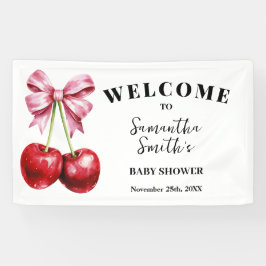 Banderoles Cerise sur le dessus Bienvenue Bébé Shower Bannièr