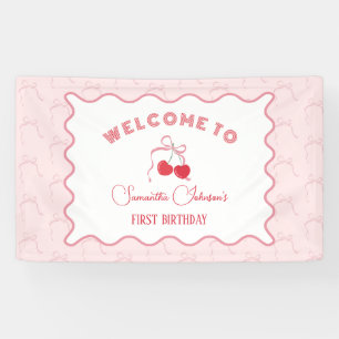 Banderoles Cerise sur le dessus Pink Bow Anniversaire