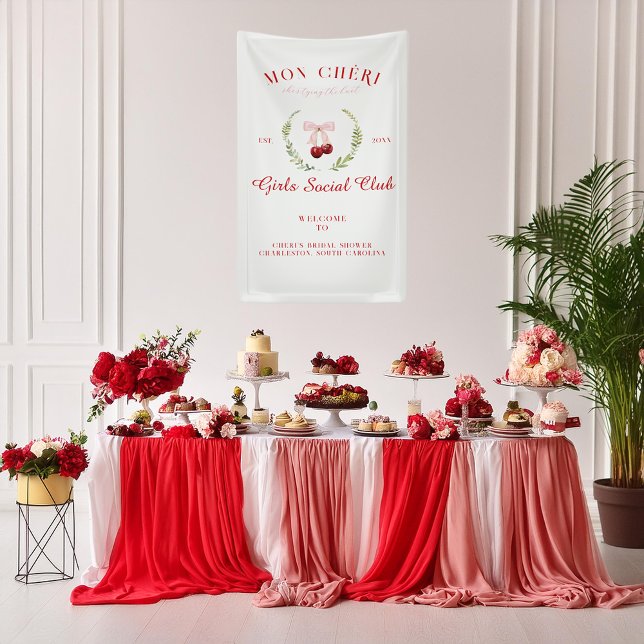 Banderoles Cerise sur le Gâteau | Bienvenue à la Baby Shower  (Créateur téléchargé)