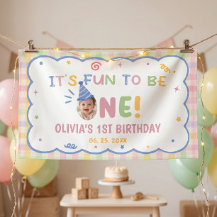 Banderoles C'est amusant d'avoir un anniversaire Pastel Gingh