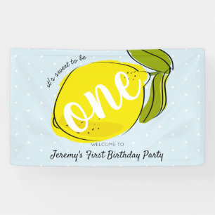 Banderoles C'est doux d'être One Lemon Blue 1er anniversaire