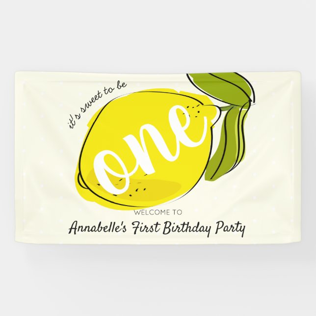 Banderoles C'est doux d'être un citron jaune 1er anniversaire (Horizontal)