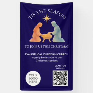 Banderoles C'EST LA SAISON Logo QR Église Services Noël