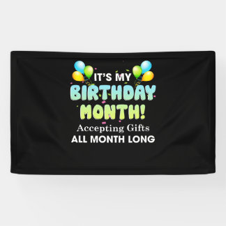Banderoles C'est mon Anniversaire Mois acceptant des cadeaux 