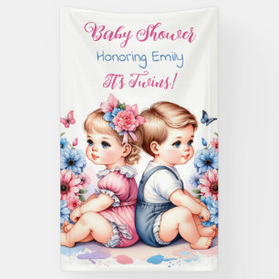 Banderoles C'est Twins ! Baby shower personnalisé