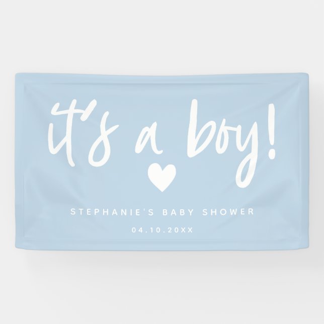 Banderoles c'est un baby shower bleu moderne de garçon (Horizontal)