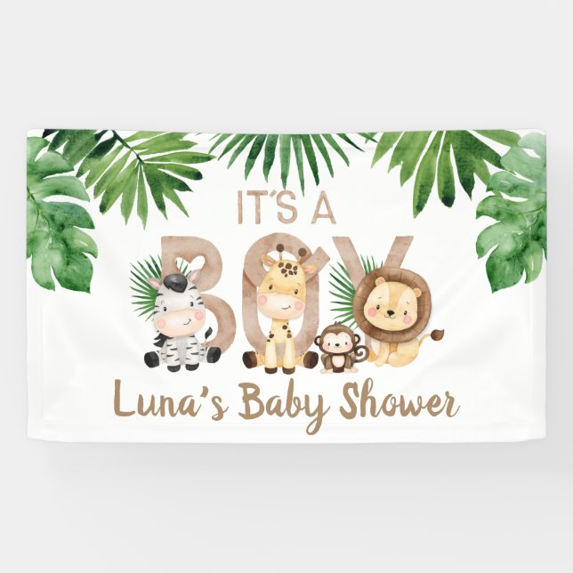 Banderoles C'est un Baby shower de Safari Garçon (Horizontal)