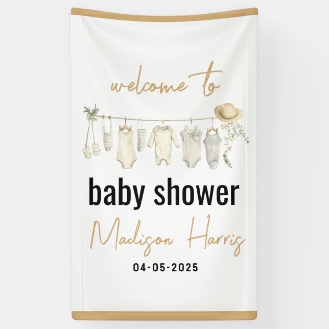 Banderoles C'est un garçon ! Baby shower Bleu - Cute & Sweet (Vertical)