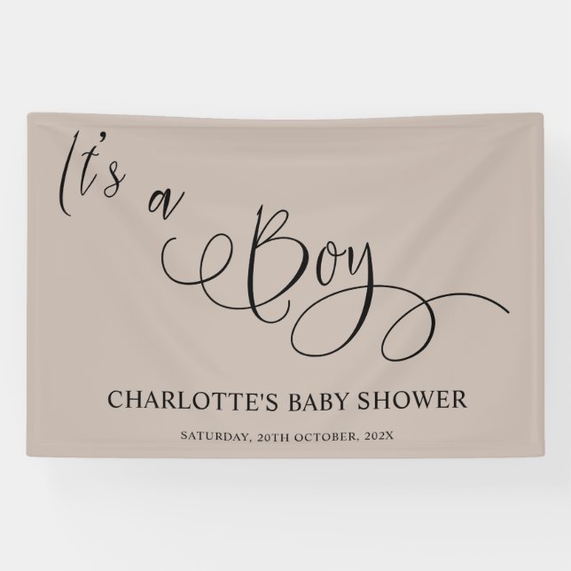 Banderoles C'est un garçon ! Baby shower de calligraphie mini (Horizontal)