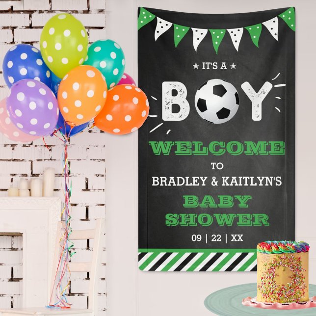 Banderoles C'est un garçon ! Baby shower Thématique Football  (Créateur téléchargé)