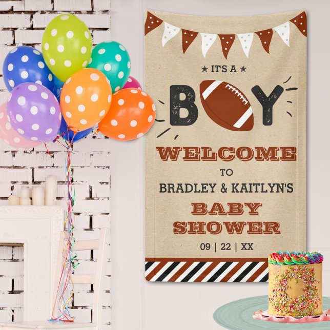 Banderoles C'est un garçon ! Football Baby shower à thème Bie (Créateur téléchargé)