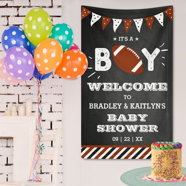 Banderoles C'est un garçon ! Football Baby shower à thème Bie (Créateur téléchargé)