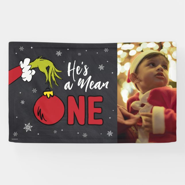 Banderoles C'est un Mean One | Grinch Chalkboard Anniversaire (Horizontal)