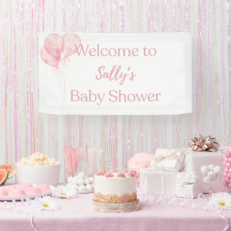 Banderoles C'est une fille Ballons roses Baby Shower Bienvenu
