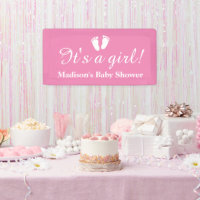 C'est une fille nom personnalisé baby shower rose