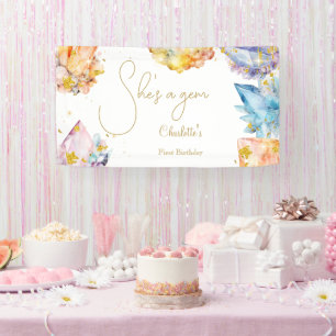 Banderoles C'est une Gem Birthday Crystals Girl'aquarelle