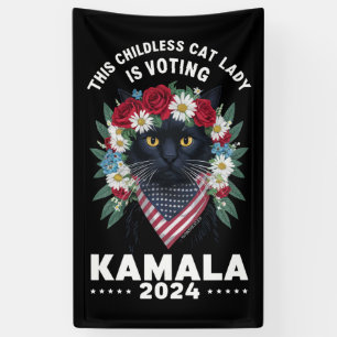 Banderoles Cette dame de chats sans enfants vote Kamala