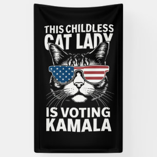 Banderoles Cette dame de chats sans enfants vote Kamala-Harri
