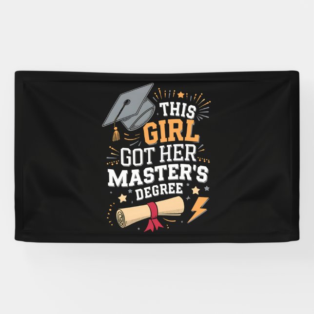 Banderoles Cette fille a obtenu sa maîtrise (Horizontal)