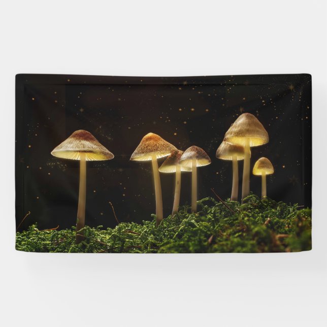 Banderoles Champignons brillants nocturnes étoilés (Horizontal)