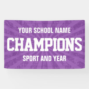 Banderoles Champions pourpres d'équipe de sports d'école