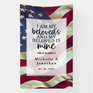 Banderoles Chanson de Solomon Bible USA Drapeau Mariage patri