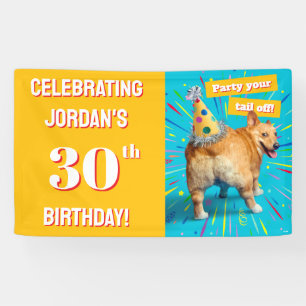 Banderoles Chapeau d'anniversaire Corgi Butt