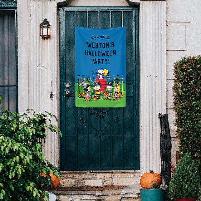 Banderoles Charlie Brown et le parti Gang Halloween (Banner on door)
