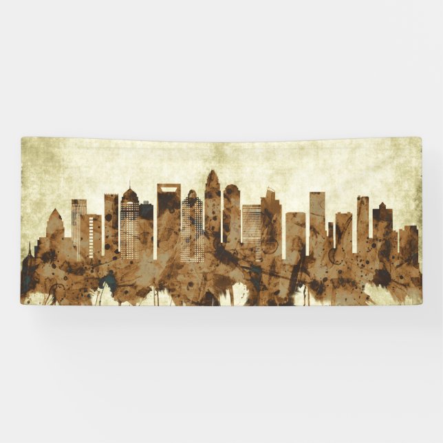 Banderoles Charlotte Caroline du Nord Cityscape (Horizontal)