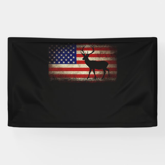 Banderoles Chasse aux cerfs Drapeau américain USA Fier chasse (Horizontal)