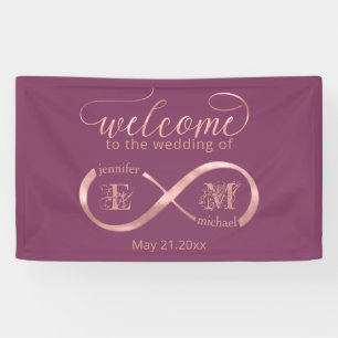 Banderoles Châssis en or romantique rose infini