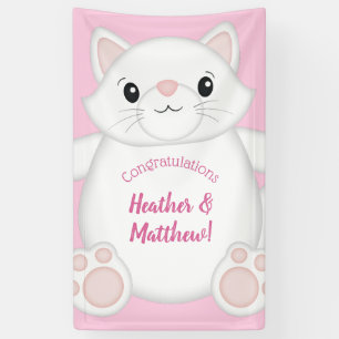 Banderoles Chat Baby shower Kitty Rose