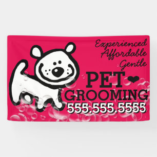 Banderoles Chat de chien de toilettage personnalisé