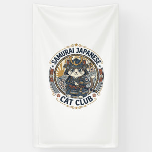 Banderoles Chat japonais samouraï Art vectoriel POD - Samoura