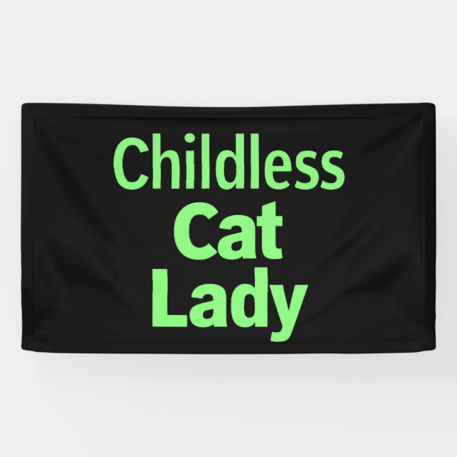 Banderoles Chat sans enfant, dame drôle Vote 2024 (Horizontal)