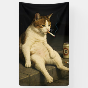Banderoles Chaton Cigarette Drôle Chat Qui Fume Mème Générati