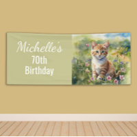 Chaton tigré orange jaune pour 70e anniversaire
