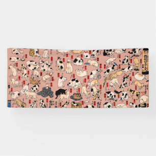 Banderoles chats japonais Ukiyo-e Funny kitty
