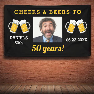 Banderoles Cheers & Beers 50 Anniversaire Photo Keepsaké