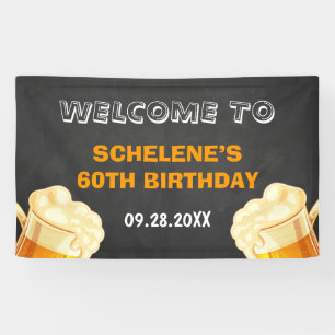 Banderoles Cheers et bières Surprise 60e anniversaire Context