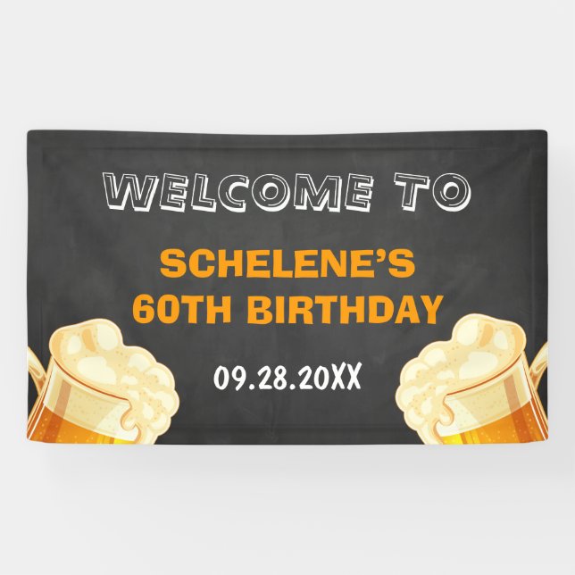 Banderoles Cheers et bières Surprise 60e anniversaire Context (Horizontal)