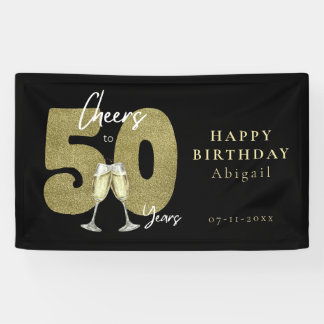 Banderoles Cheers To 50 Years Black Gold 
