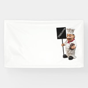 Banderoles Chef cuisinier - Carte de menu BIENVENUE