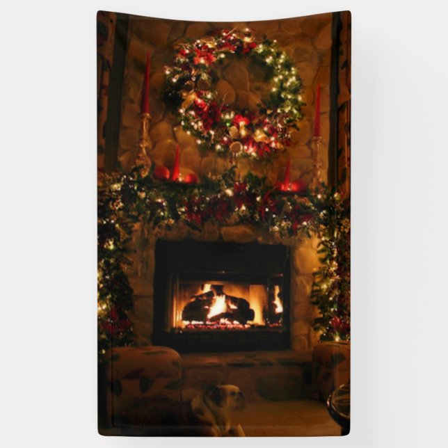 Banderoles Cheminée de Noël (Vertical)