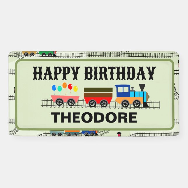 Banderoles Chemins de fer Trains & Trains Vinyl Banner, 2'x1' (Horizontal)