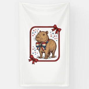 Banderoles Chemise à nœud papillon capybara patriotique vinta