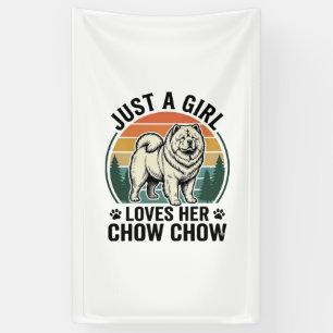 Banderoles Chemise de chien Chow Chow Fille vintage amoureuse